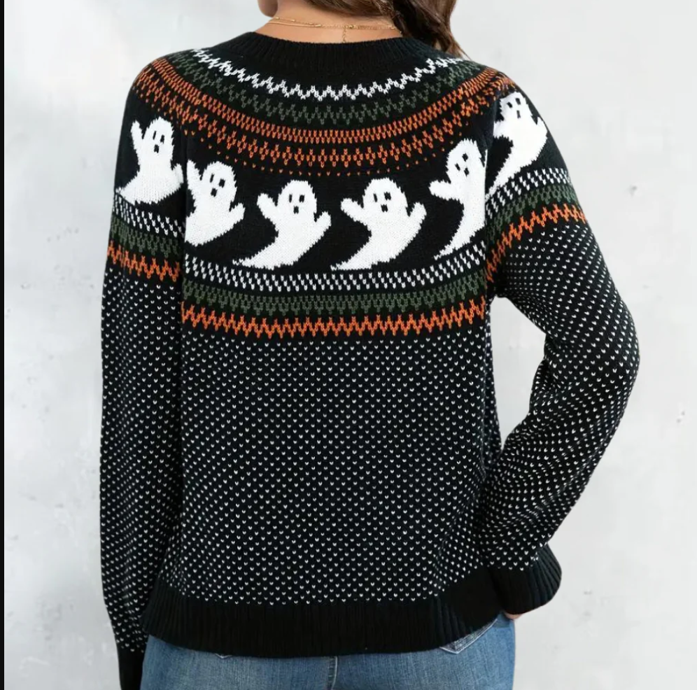 Marika – bezaubernde strickjacke mit geistermotiv