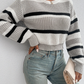 Damen-strickpullover aus acryl - übergroße passform mit rundhalsausschnitt und langen armeln