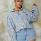 Moxie - jeansjacke mit blumenmuster
