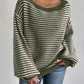 Olivgrün - strickpullover mit abgesenkten schultern