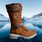 Bequeme und stilvolle damen-winterstiefel aus leder