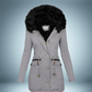 Eleganter parka mit pelzkragen