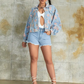 Moxie - jeansjacke mit blumenmuster