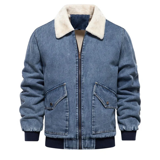 Tony - lässige bomberjacke aus jeansstoff