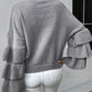 Lauri – stylischer strickpullover mit lagen und glockenärmeln