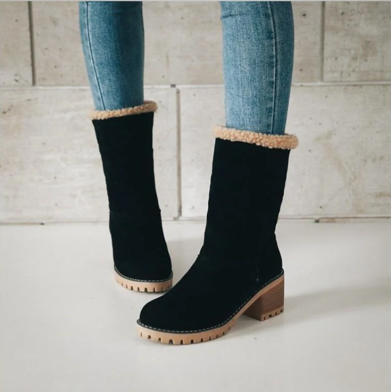 Warm gefütterte damenstiefel für den winter