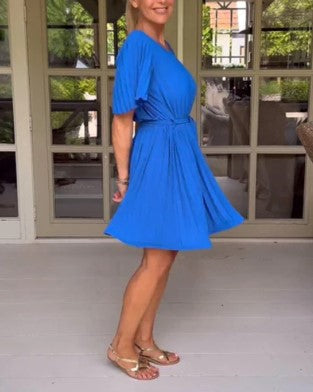 Evelyn – blaues, elegantes minikleid für damen