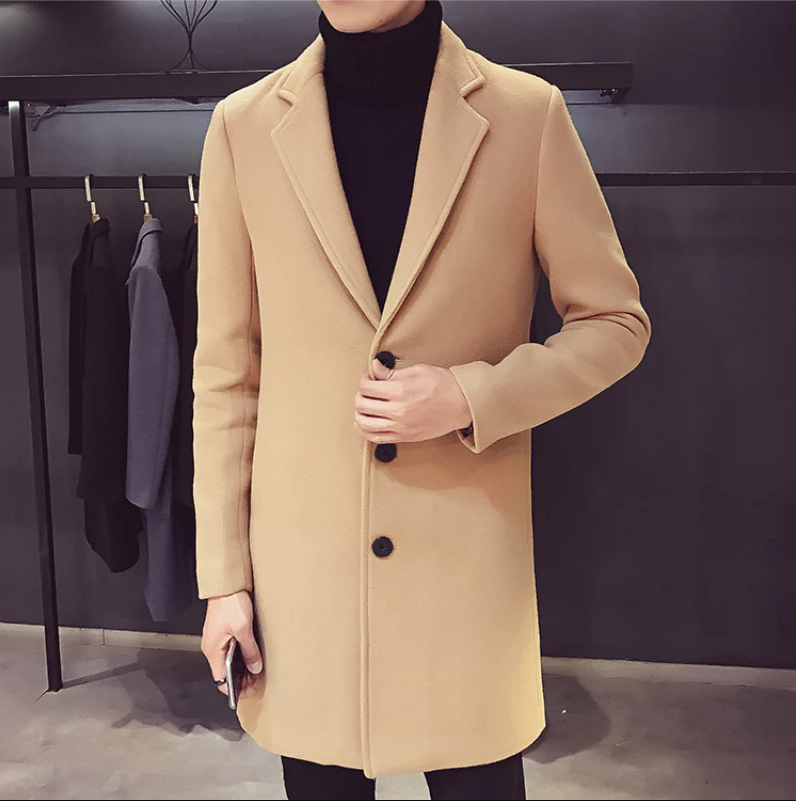 Herren wollmantel, elegante businessjacke - büro und freizeit