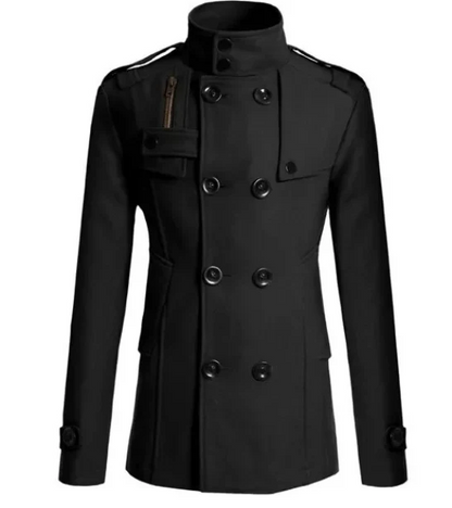 Herren-wintermantel - eleganter trenchcoat mit stehkragen und thermosiegel
