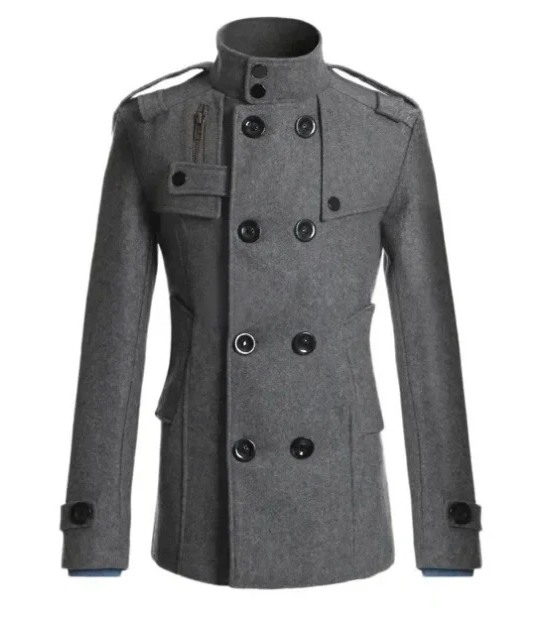 Herren-wintermantel - eleganter trenchcoat mit stehkragen und thermosiegel