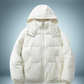 Braune daunenjacke mit kapuze