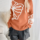 Kelsey – strickpullover mit blumenstickerei