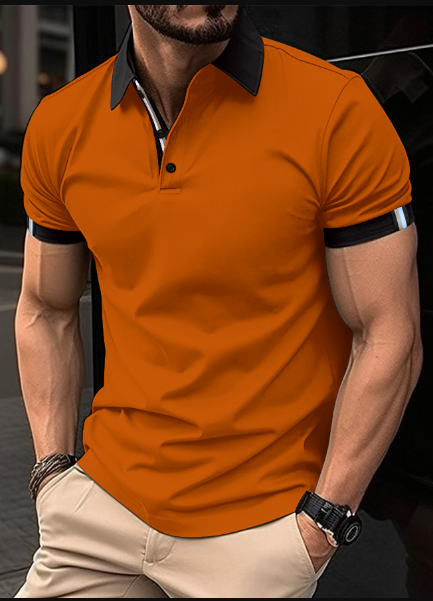 Roberto – lässiges, einfarbiges poloshirt für herren