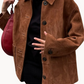 Lily | luxus-blazer aus kamel-wildleder für damen
