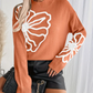 Kelsey – strickpullover mit blumenstickerei