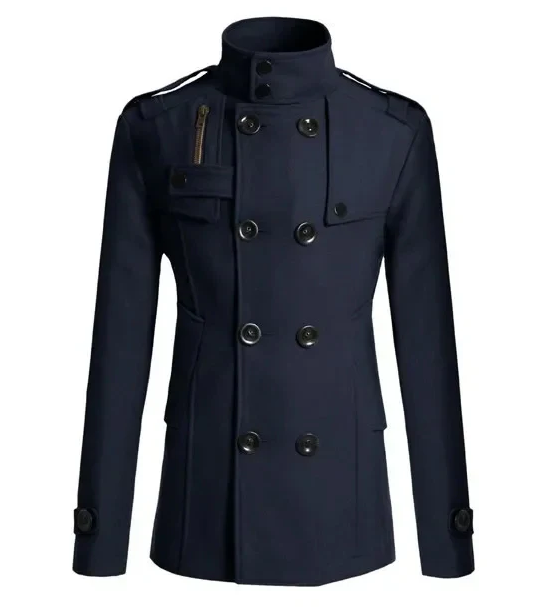 Herren-wintermantel - eleganter trenchcoat mit stehkragen und thermosiegel