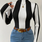 Julee – gestreifter rollkragenpullover