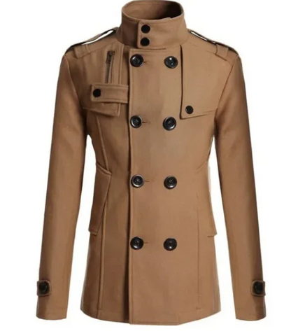 Herren-wintermantel - eleganter trenchcoat mit stehkragen und thermosiegel