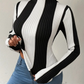 Julee – gestreifter rollkragenpullover