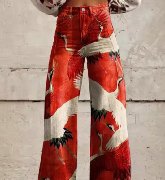 Anzhela – weite hose mit buntem print