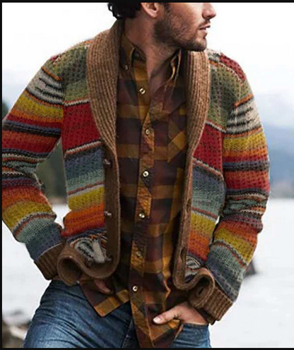 Liam – karierter vintage-cardigan für herren