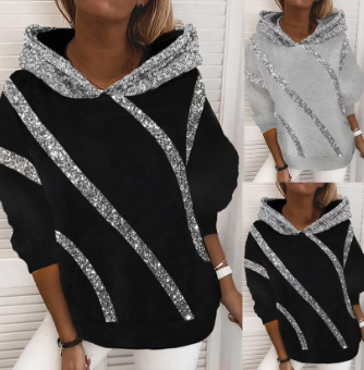 Sia lässiger hoodie mit paillettenprint