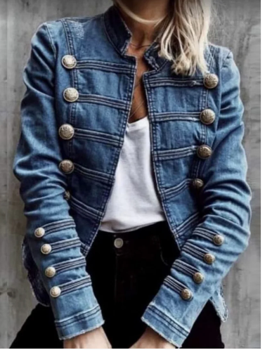 Kia vintage-jeansjacke aus baumwolle
