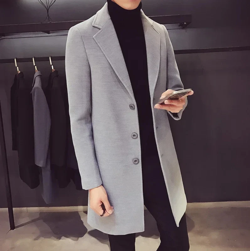 Herren wollmantel, elegante businessjacke - büro und freizeit