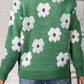 Margaret| pullover mit blumenmuster und halbem reißverschluss