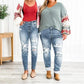Zerrissene boyfriend jeans mit bündchen