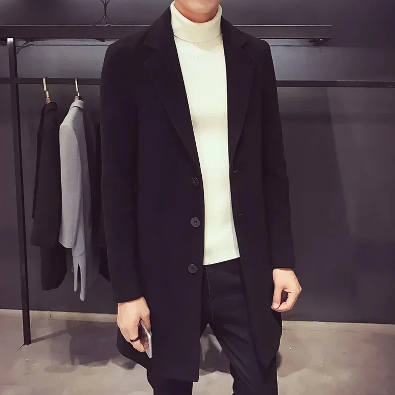 Herren wollmantel, elegante businessjacke - büro und freizeit
