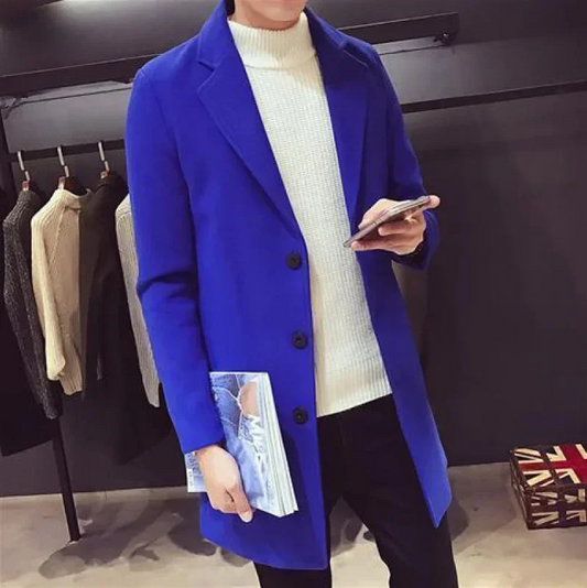 Herren wollmantel, elegante businessjacke - büro und freizeit