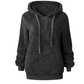Zera - damen-fleece-sweatshirt mit reibverschluss am ausschnitt