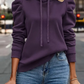 Anzu – kapuzenpullover aus baumwolle mit puffärmeln