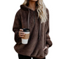 Zera - damen-fleece-sweatshirt mit reibverschluss am ausschnitt