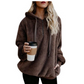 Zera - damen-fleece-sweatshirt mit reibverschluss am ausschnitt