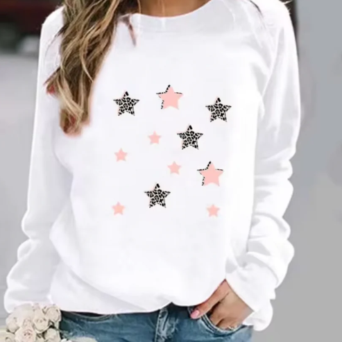 Ember-baumwollpullover mit grafischen drucken