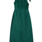 Victoria – rüschen-maxikleid für damen aus grünem satin