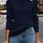 Anzu – kapuzenpullover aus baumwolle mit puffärmeln