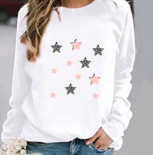 Ember-baumwollpullover mit grafischen drucken
