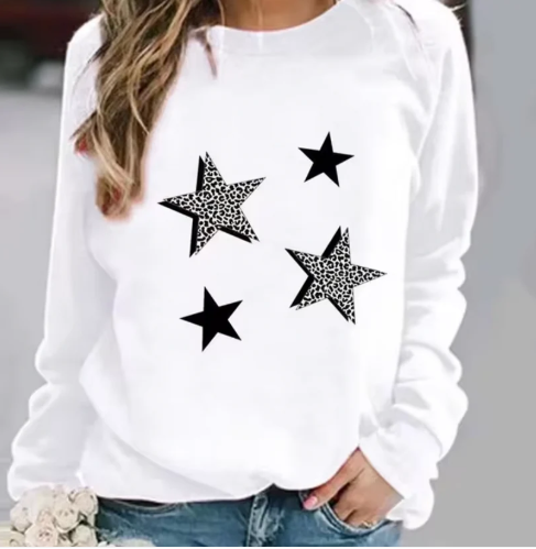Ember-baumwollpullover mit grafischen drucken