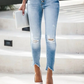 Grace – zerrissene jeanshose mit cut-outs für frühling/sommer
