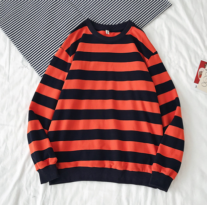 Richard – pullover mit retro-streifenmuster