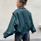 Agnete - übergrobe bomberjacke mit reibverschluss für den herbst
