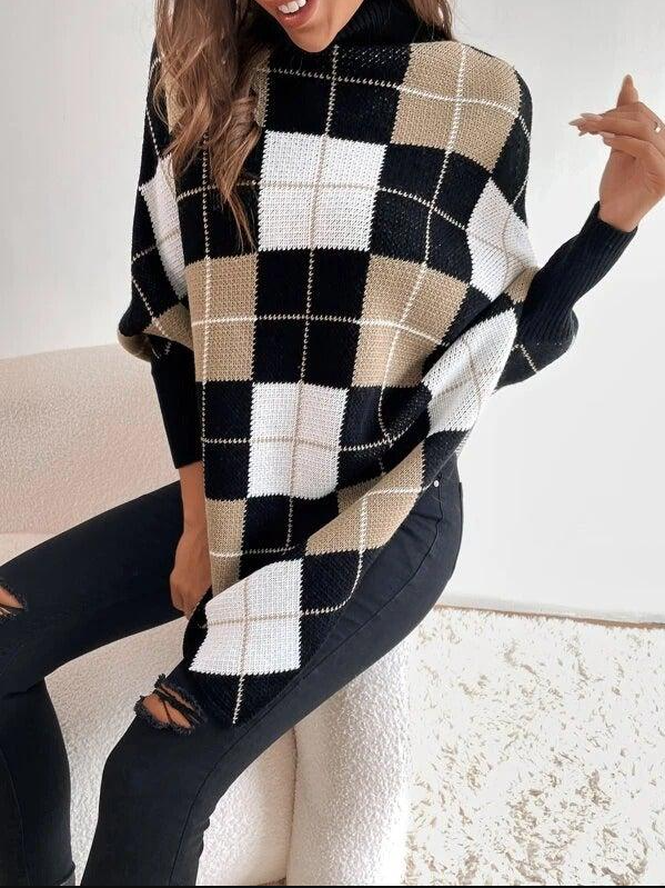 Lina | eleganter pullover mit hohem ausschnitt