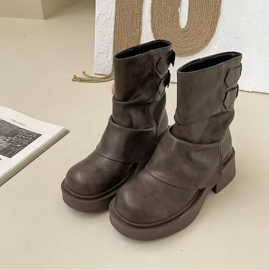 Augusta – slip-on-stiefel aus vintage-leder