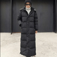 Wintermantel | lange Daunenjacke mit Kapuze für Damen