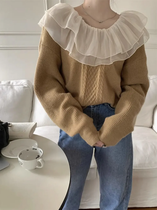 Adeline – pullover mit rüschen