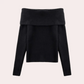 Leorina – stylischer off-shoulder-pullover für damen mit elegantem strickmuster
