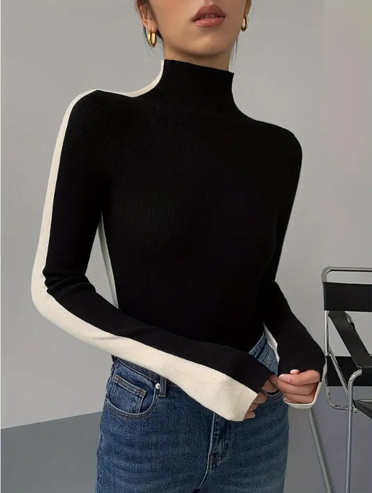 Joie – stylischer rollkragenpullover mit farbblock-design